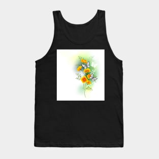 California Poppy with Butterflies Tank Top